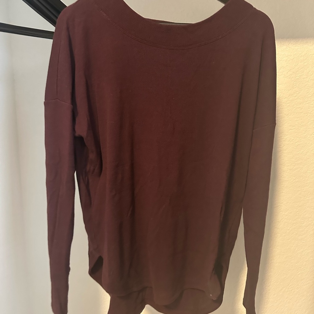 Athleta Maroon Long Sleeve Top